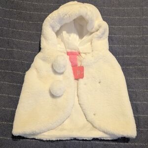 NWT Isaak Mizrahi Cozy White Hooded Snowman Baby Vest, 24m